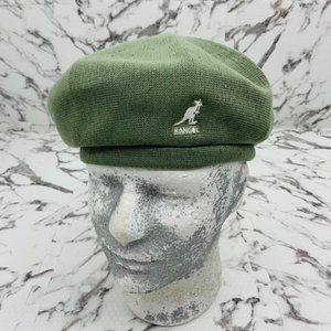 Men's Kangol Olive Green | White Bamboo Jax Beret Casual Hat NWT